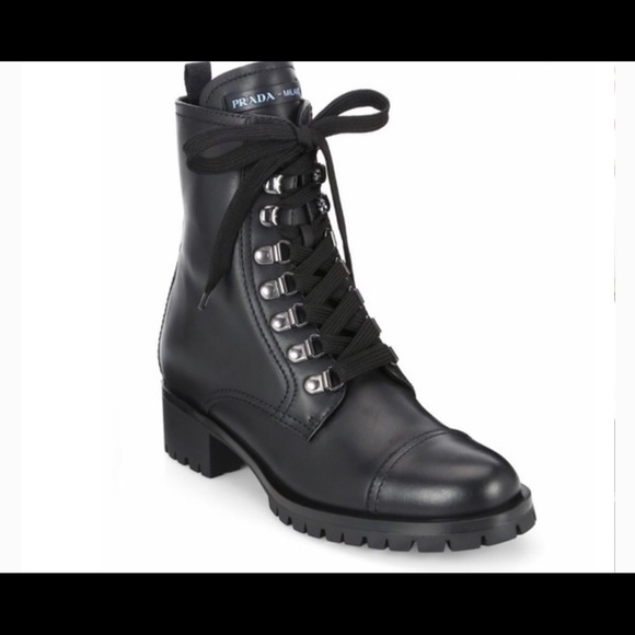 Prada Shoes - Prada lace up combat boots size 7
